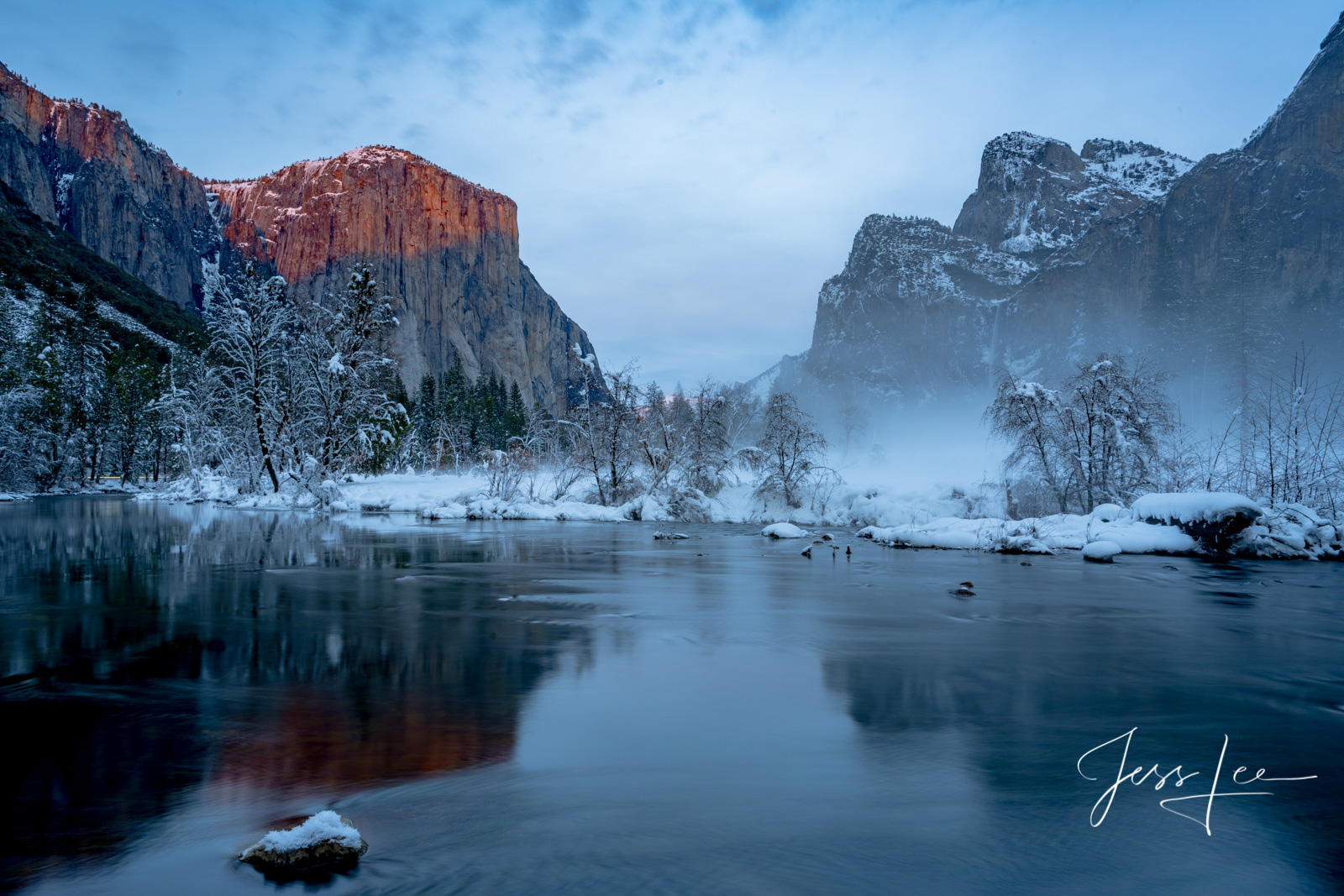 1 of 200 California Landscape Prints of a Winter View of Yosemite valley. This is part of the luxurious collection of fine art...