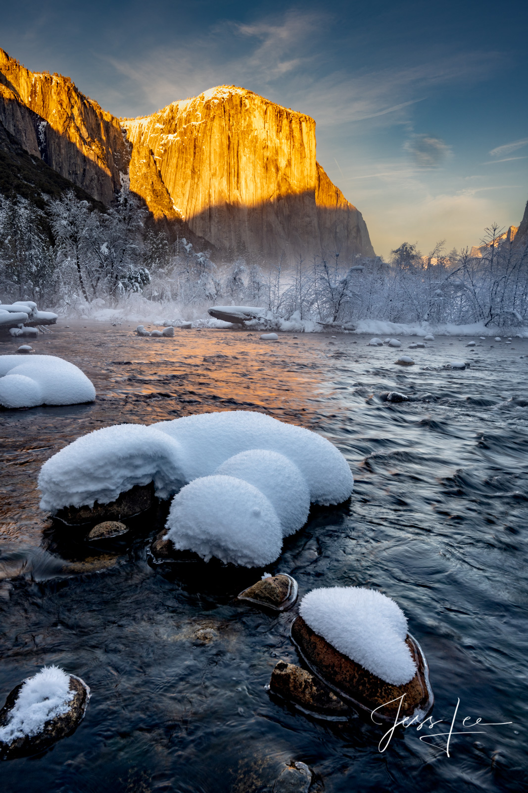 1 of 200 California Landscape Prints of, Merced River Winters View in Yosemite valley. This is part of the luxurious collection...