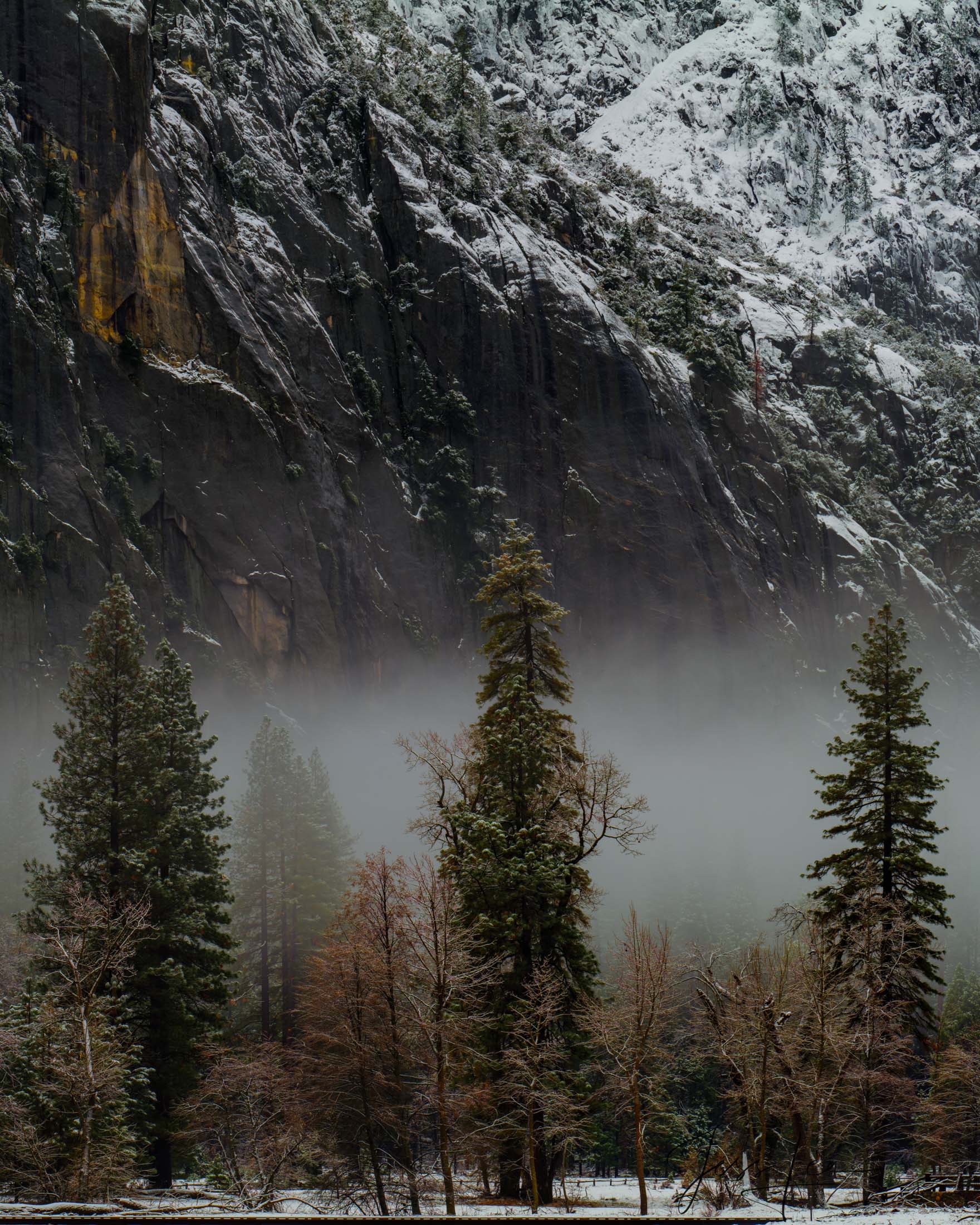 A beautiful Black and White Fine Art Photography Print Of Yosemite in Winter