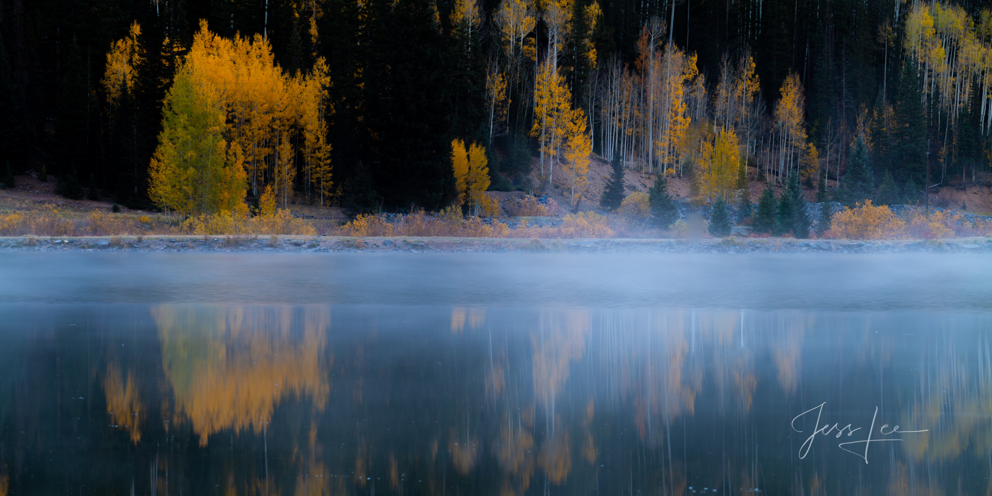 Crystal Lake Reflection Crystal Lake foggy reflection Picture in a Colorado Print