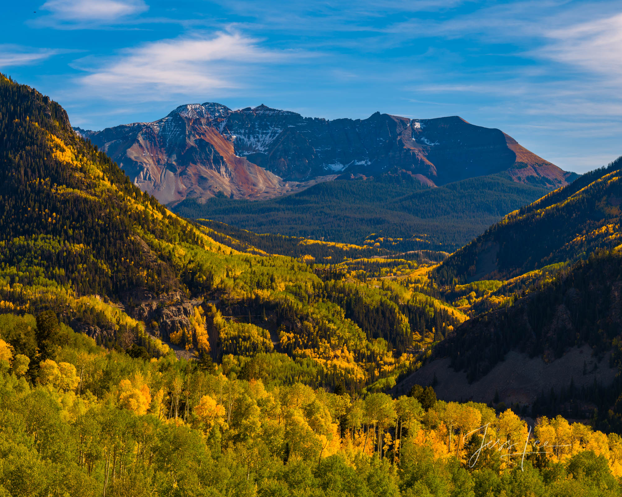 A Colorado Fall Color Photography Print of Dallas Divide taken during the peak of Autumn Color in southeast Colorado. A limited...