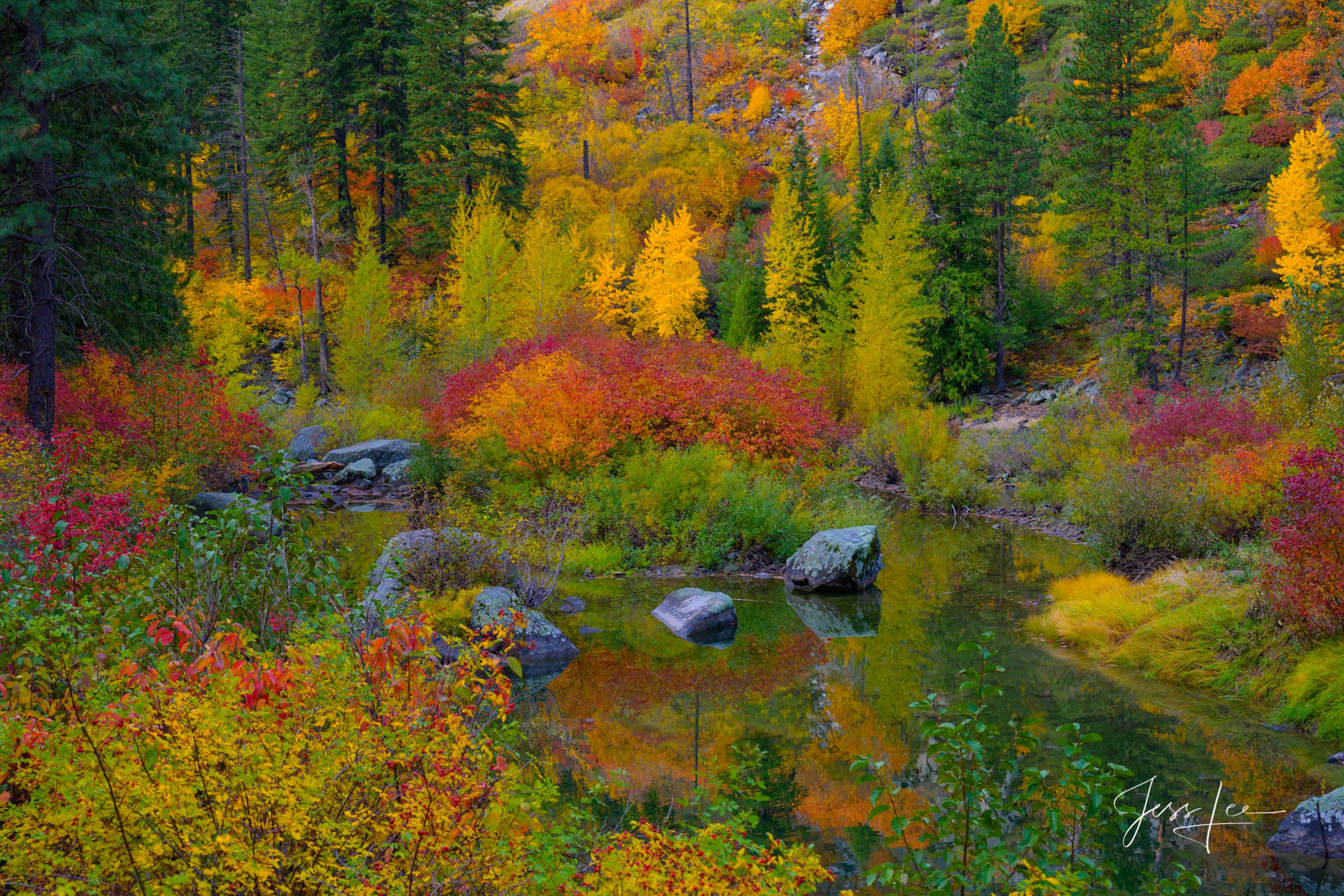 The Pond Fine Art Limited Edition Photography of Washington. Washington Autumn Landscapes, Rivers, waterways.This is part of the luxurious...