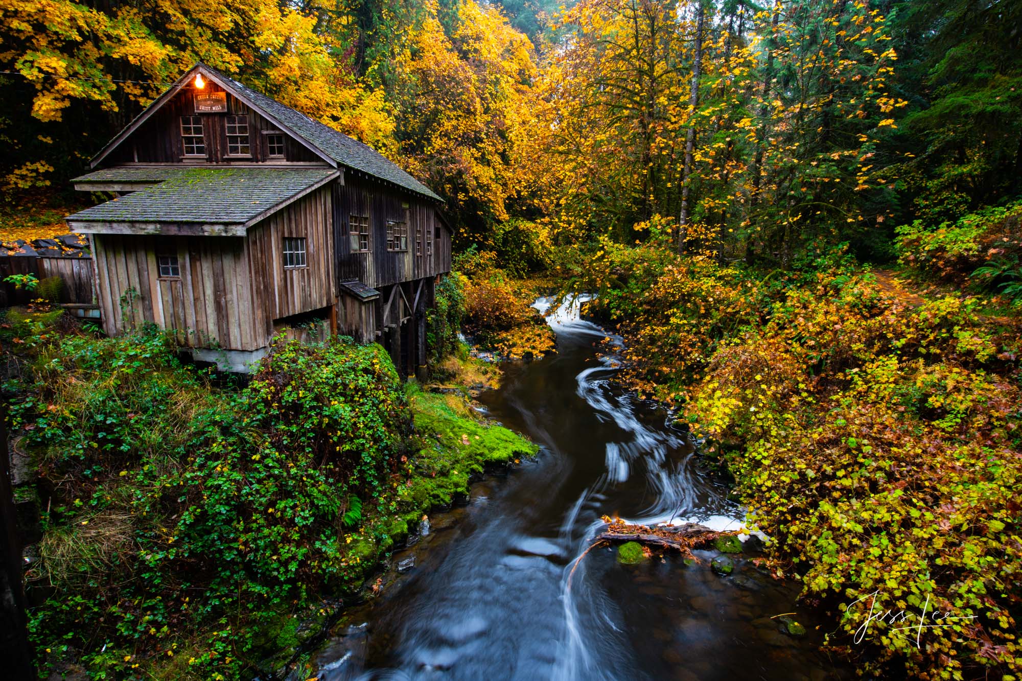 Autumn Flow Fine Art Limited Edition Photography 200 Prints of Washington Grist Mill. This is part of the luxurious collection of fine art...