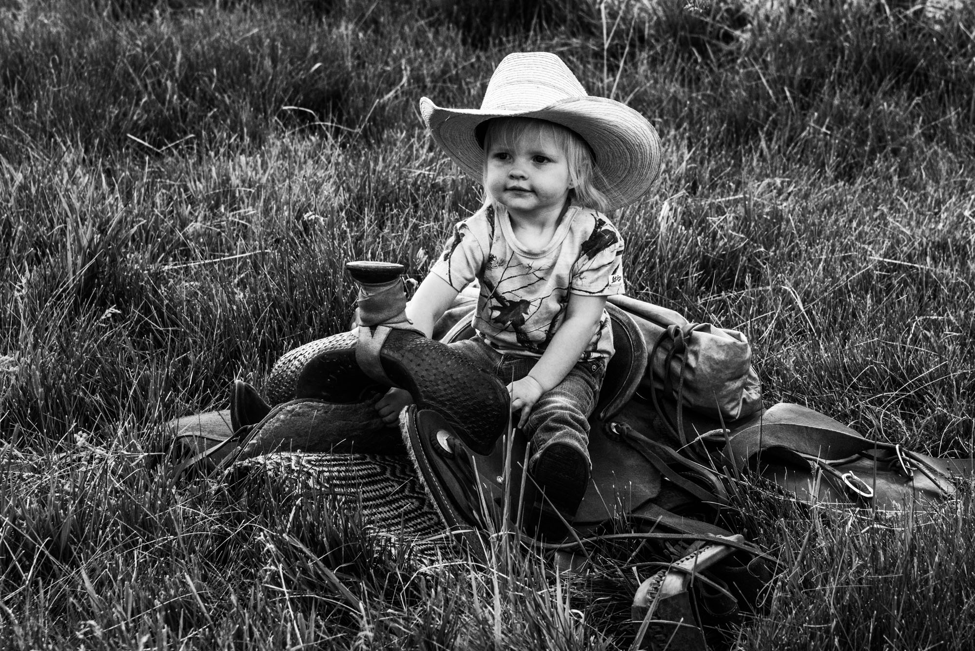 Fine Art Limited Edition Photo Prints of Cowboys, Horses, and life in the West. Future Barrel Racer - Cowboy pictures in black...