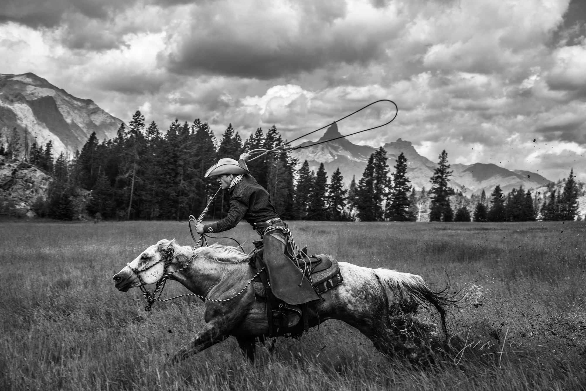 Moving out Fine Art Limited Edition Photo Prints of Cowboys, Horses, and life in the West. Cowboy pictures in black and white. Moving out...