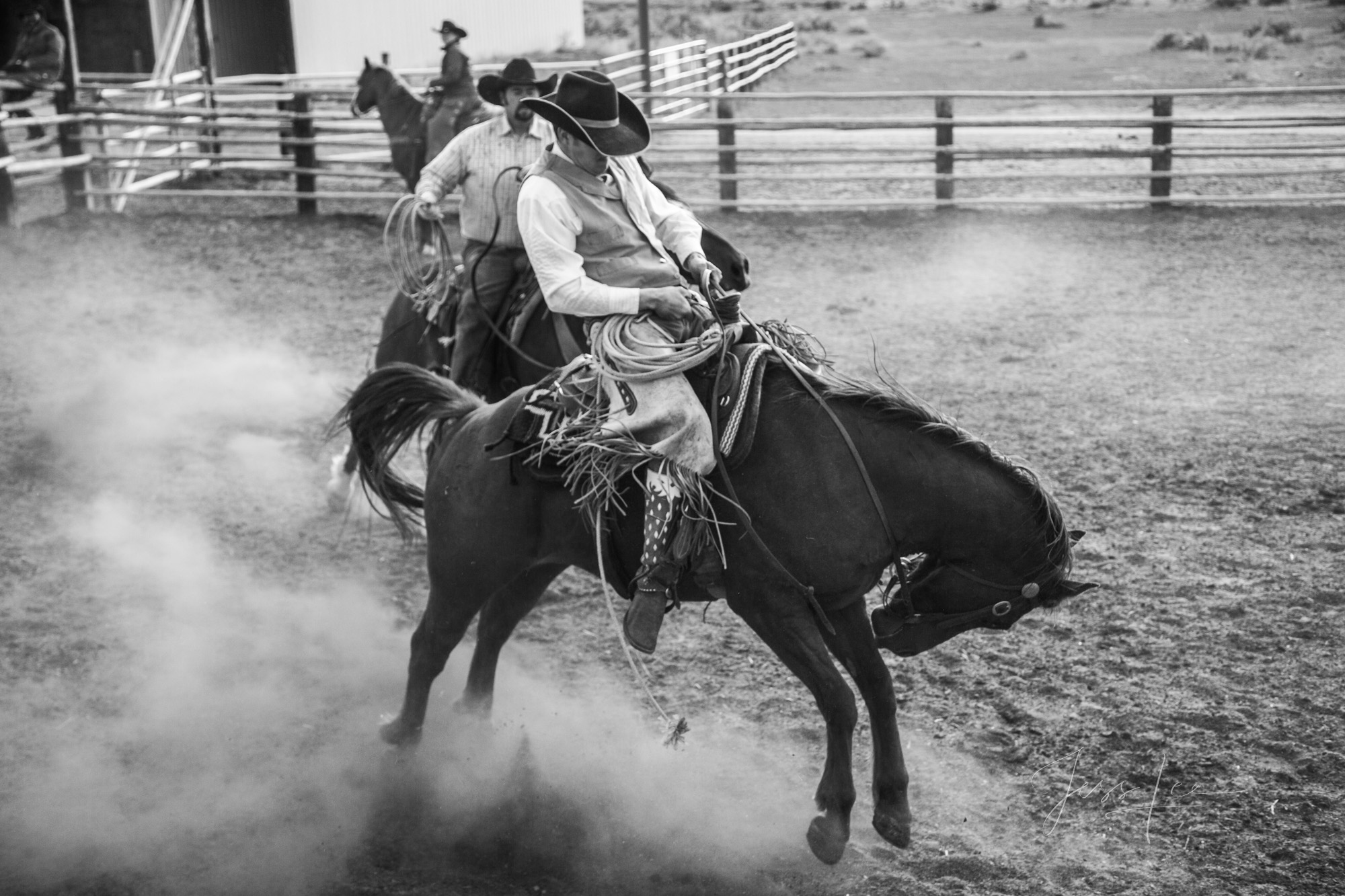 Fine Art Limited Edition Photo Prints of Cowboys, Horses, and life in the West.  Cowboy pictures in black and white. Style Points...