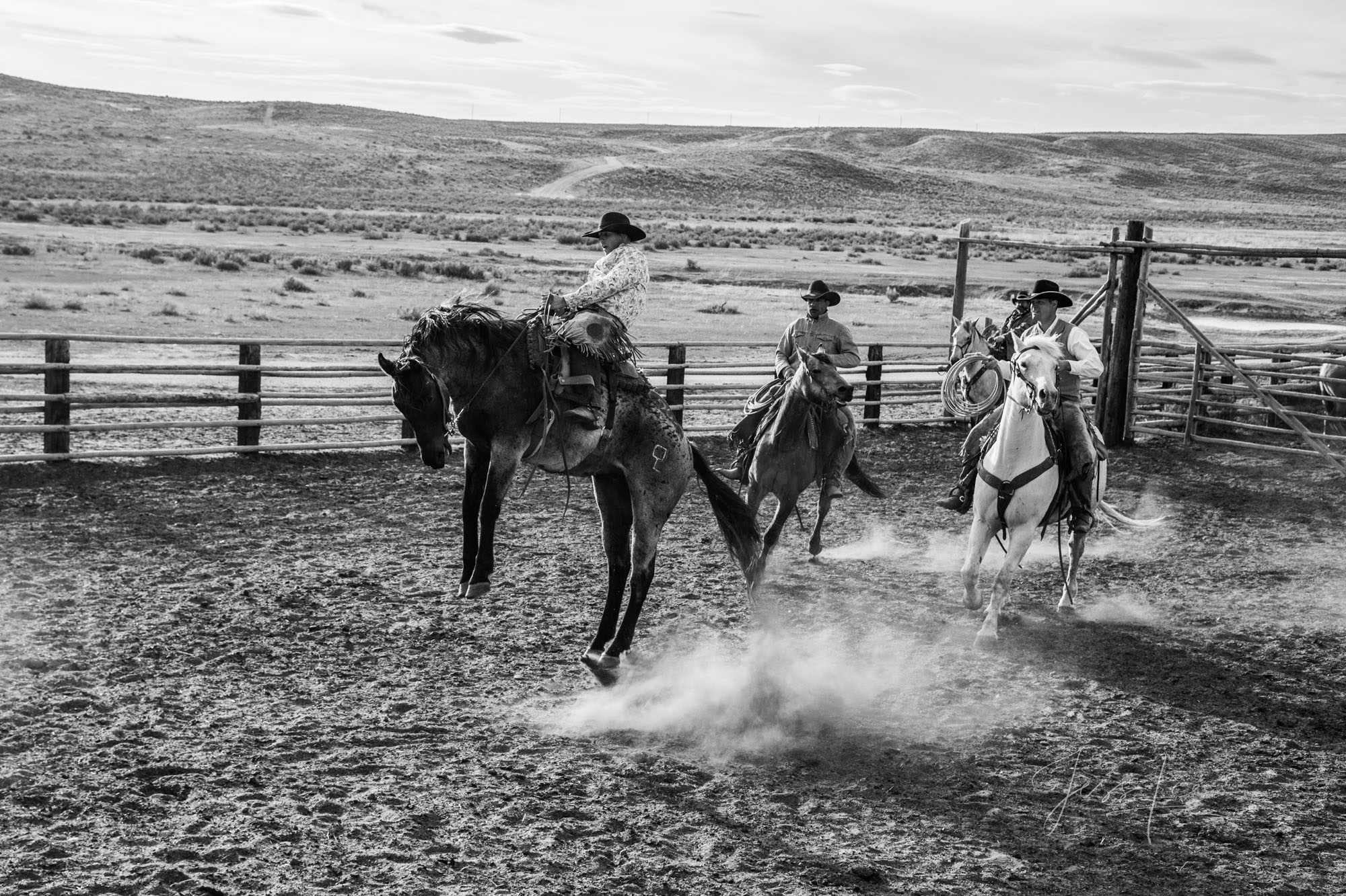 Fine Art Limited Edition Photo Prints of Cowboys, Horses, and life in the West.  Cowboy pictures in black and white.  Breakout...