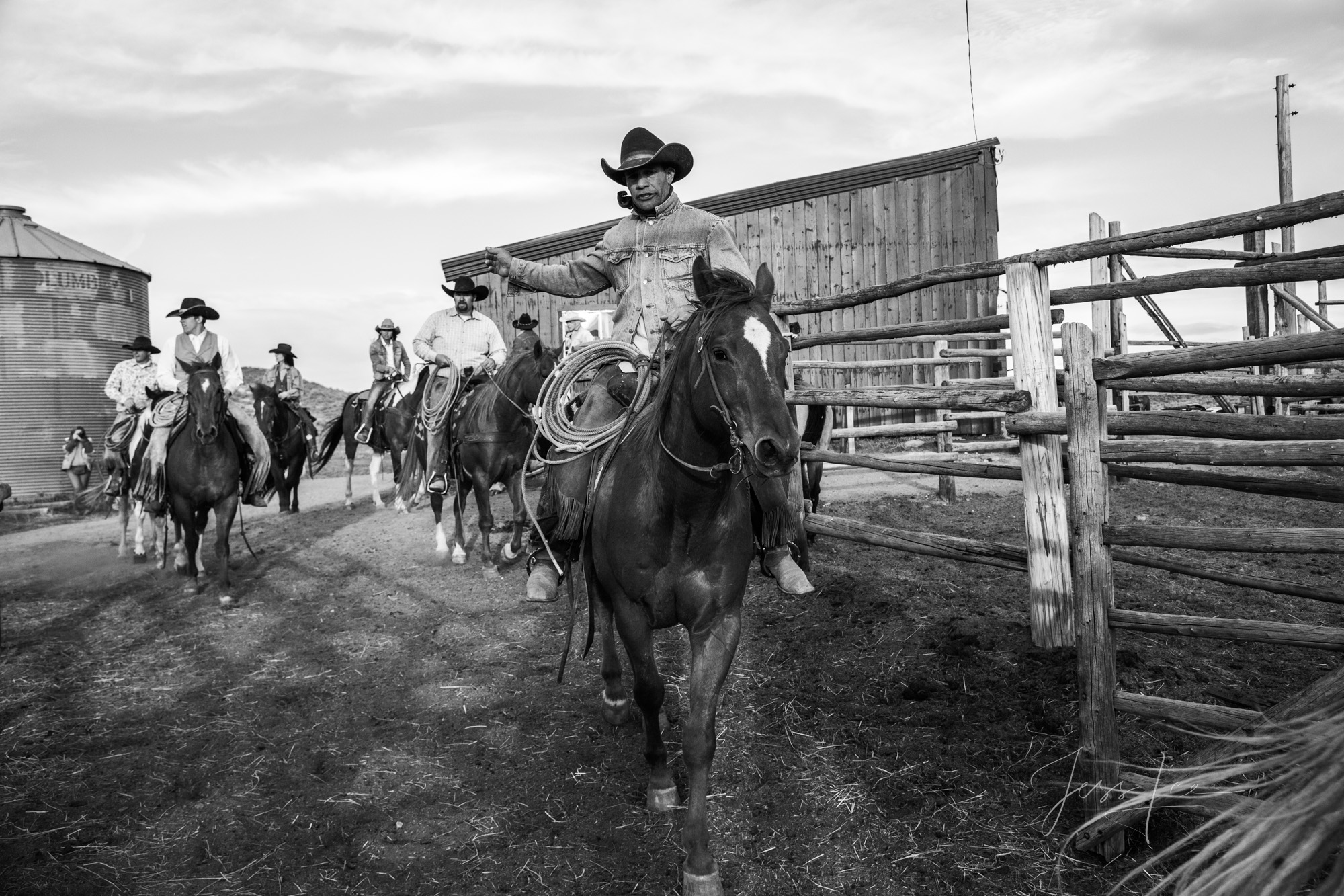 Fine Art Limited Edition Photo Prints of Cowboys, Horses, and life in the West. Head'n out. A Cowboy picture in black and white...