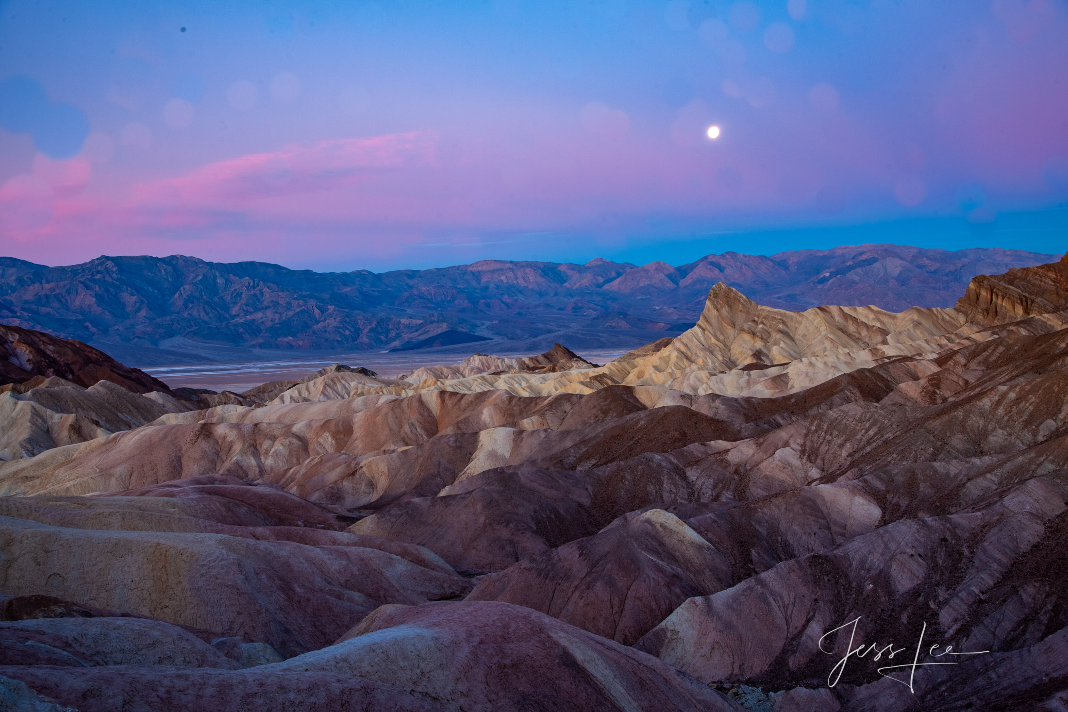 Death Valley Photography Print Manley Moonset