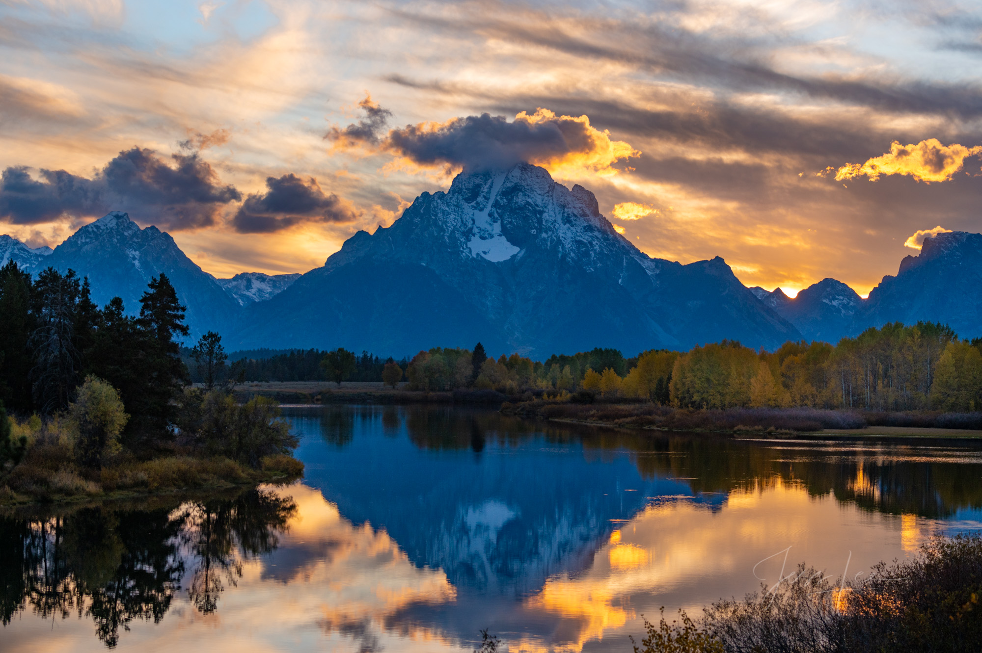 Sunset on the Snake River Grand Teton National Park Photo