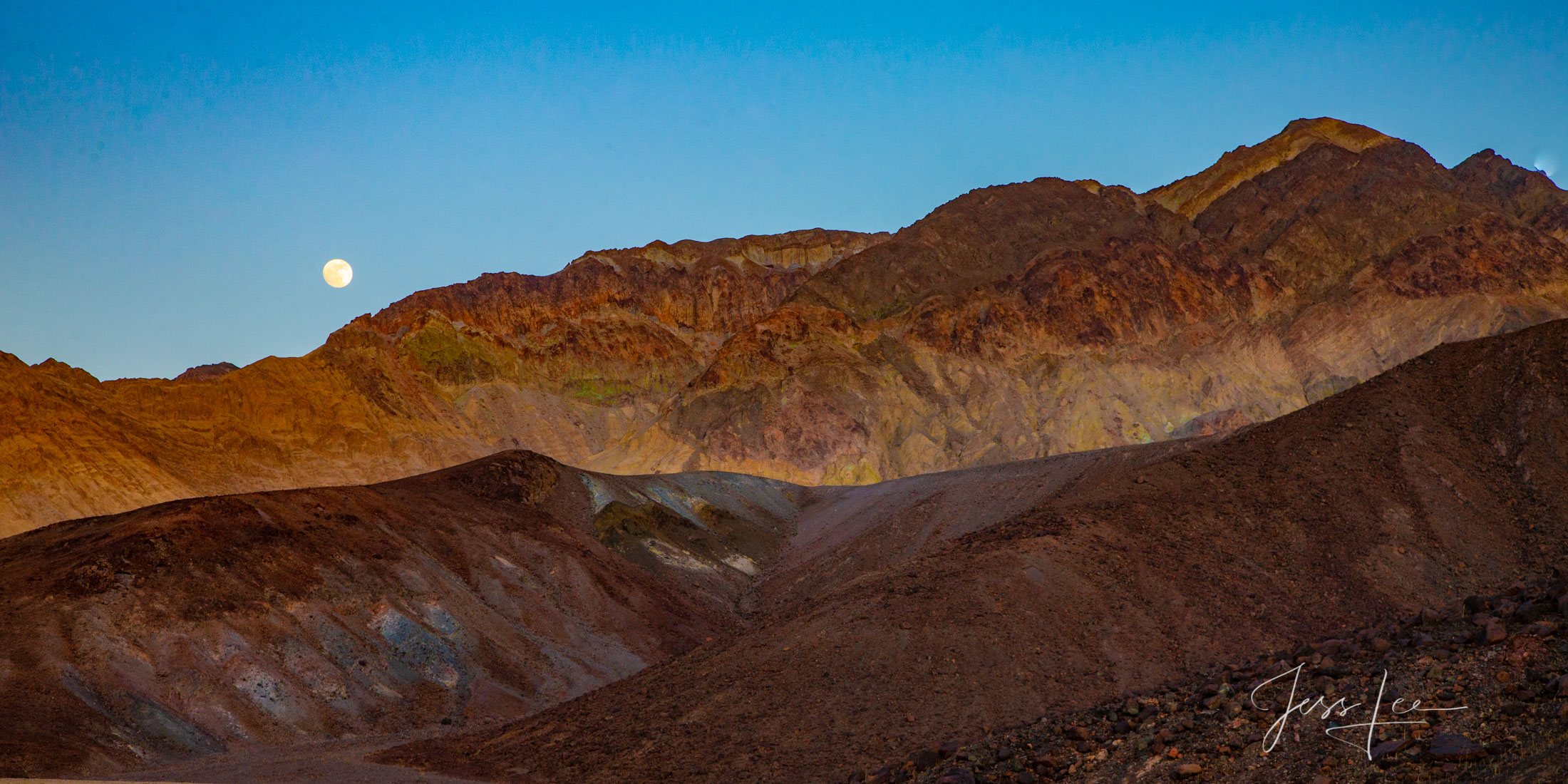 Golden Ridge Death Valley Photography Print Ridge moon rise