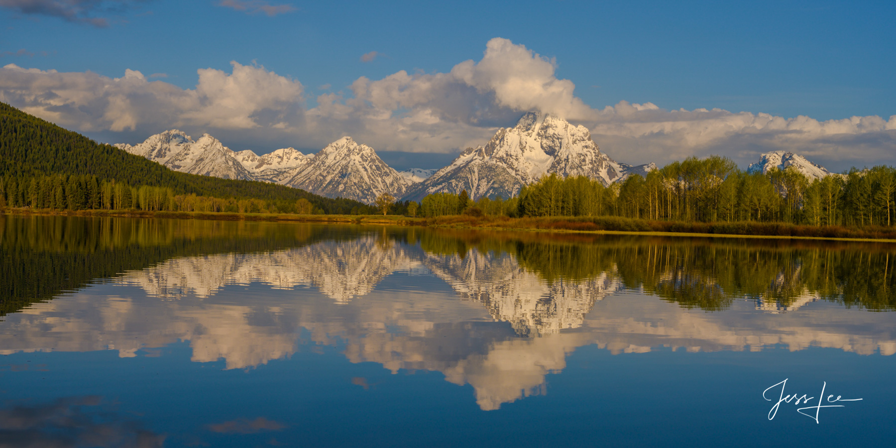 Grand Teton National Park Photo Teton Range reflecting panarama print. 