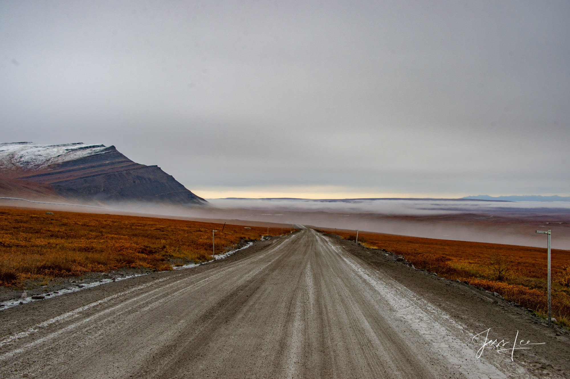 Heading south on the Haul Road Long stretch of road cutting through Alaska's Arctic tundra.