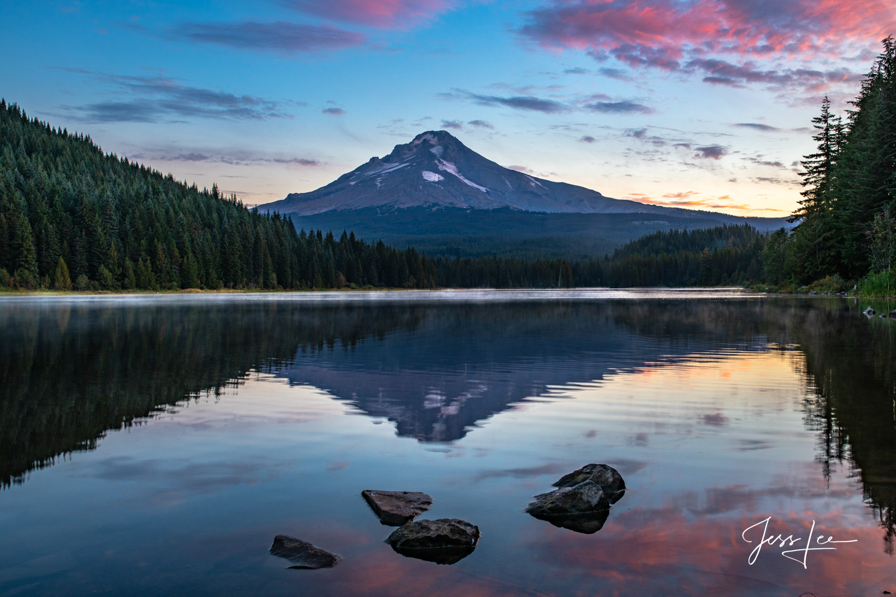 Limited Edition of 50 exclusive high-resolution Museum Quality Fine Art Prints of Mount Hood reflecting in Trillium Lake with...