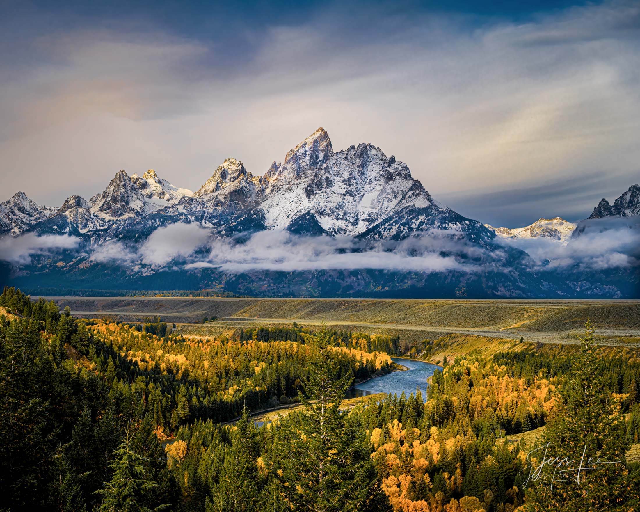 Grand Teton Autumn Storm A Grand Teton beautiful fine art photography print of Storm over the Tetons. Photography and Pictures in large format museum-quality Acrylic or metal wall art