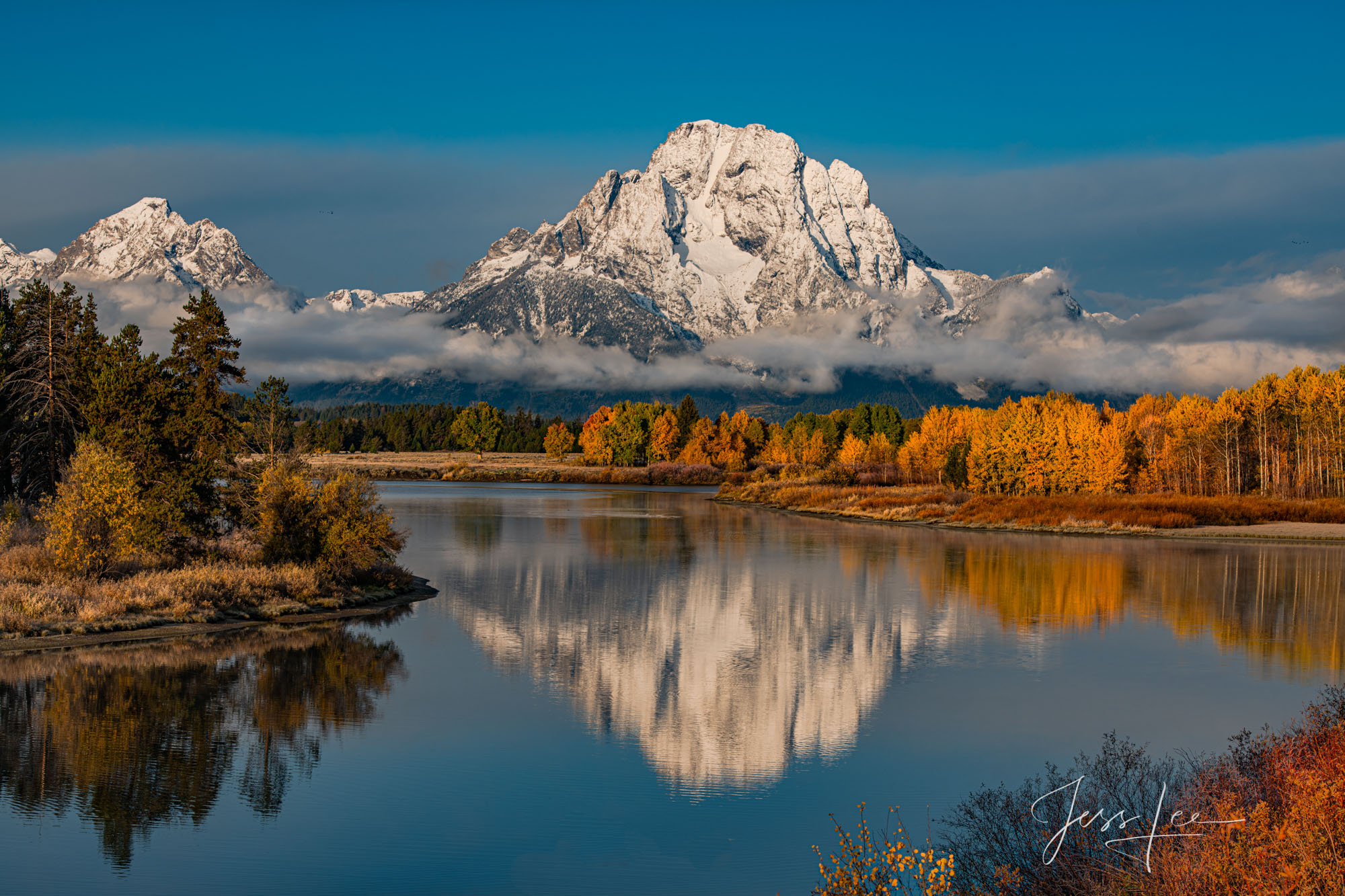 Teton Mountain Reflecting in the Snake River