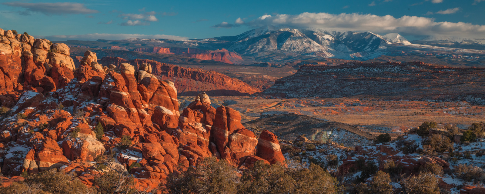 Far View Beautiful Photo Picture from Arches National Park striped Rocks