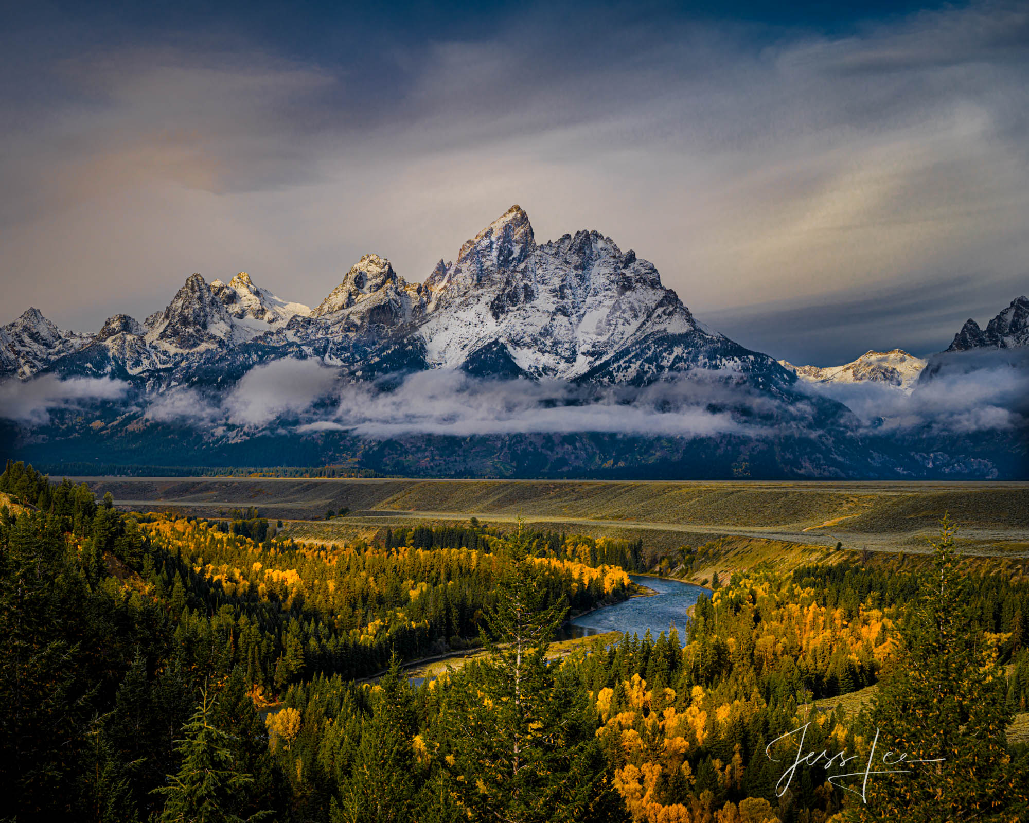 Snake River Overlook in the fall a Fine Art Limited Print of 200 pieces. The Snake River Overlook is one of the many western...