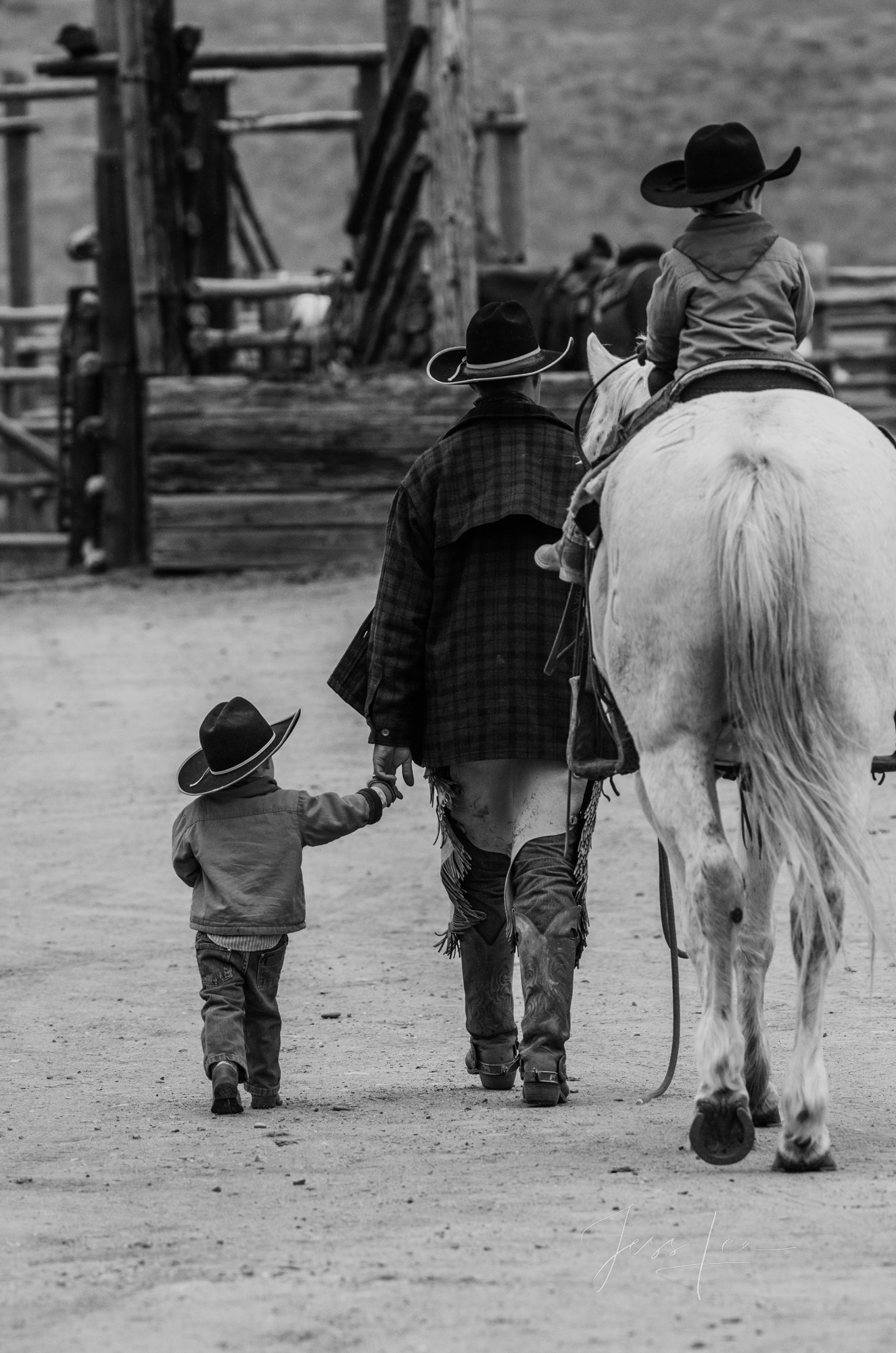 Fine Art Limited Edition Photo Prints of Cowboys, Horses, and life in the West. Starting Early. A Cowboy picture in black and...