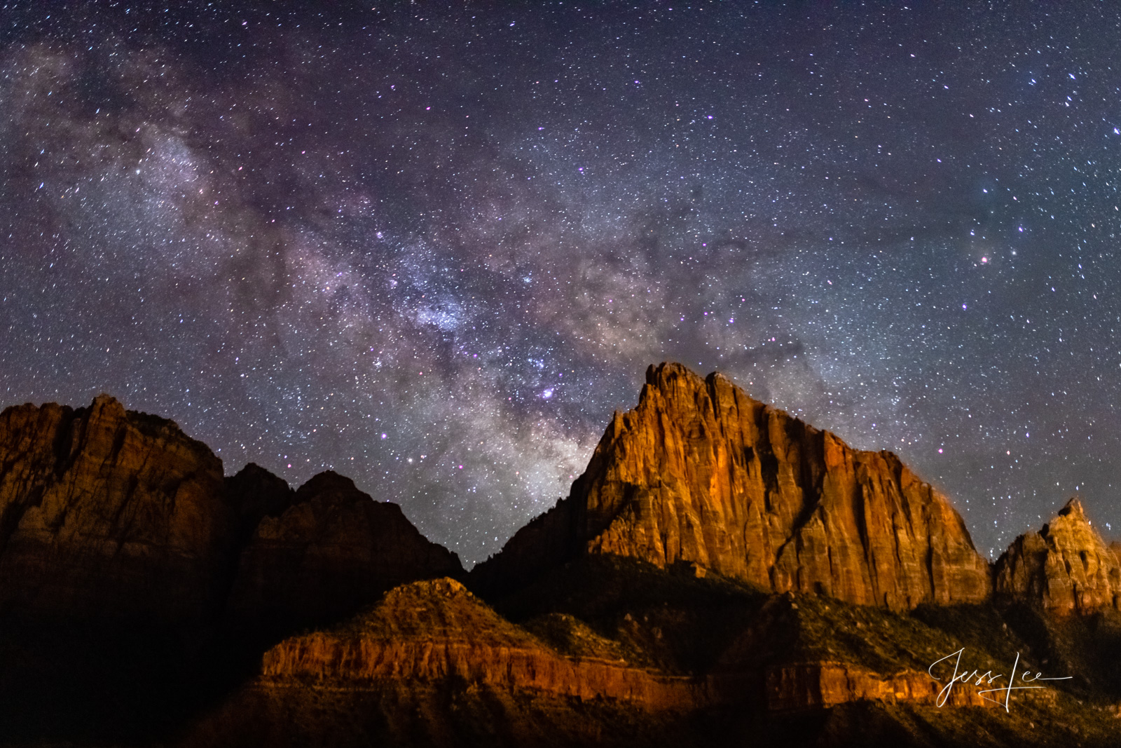 Zion National Park Watchman with Milky Way photograph