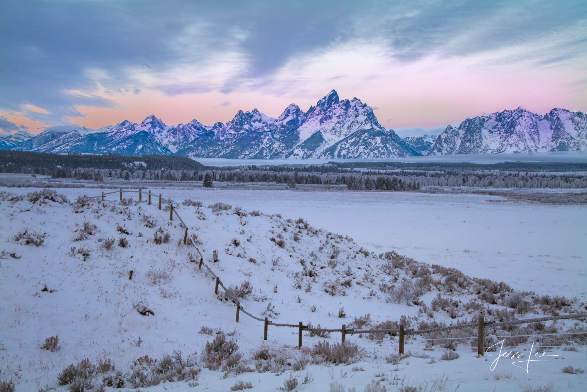Winter Morning on the Teton Range Winter Morning in Grand Teton National Park. A beautiful Snowscape Photography Print.