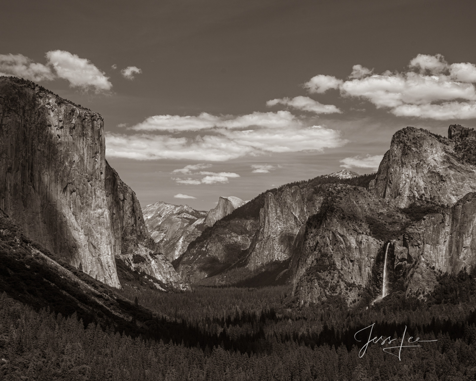 Yosemite Photography Sepia Print of Tunnel View. A limited to 200 fine art high resolution  prints. Enjoy the sublime beauty...