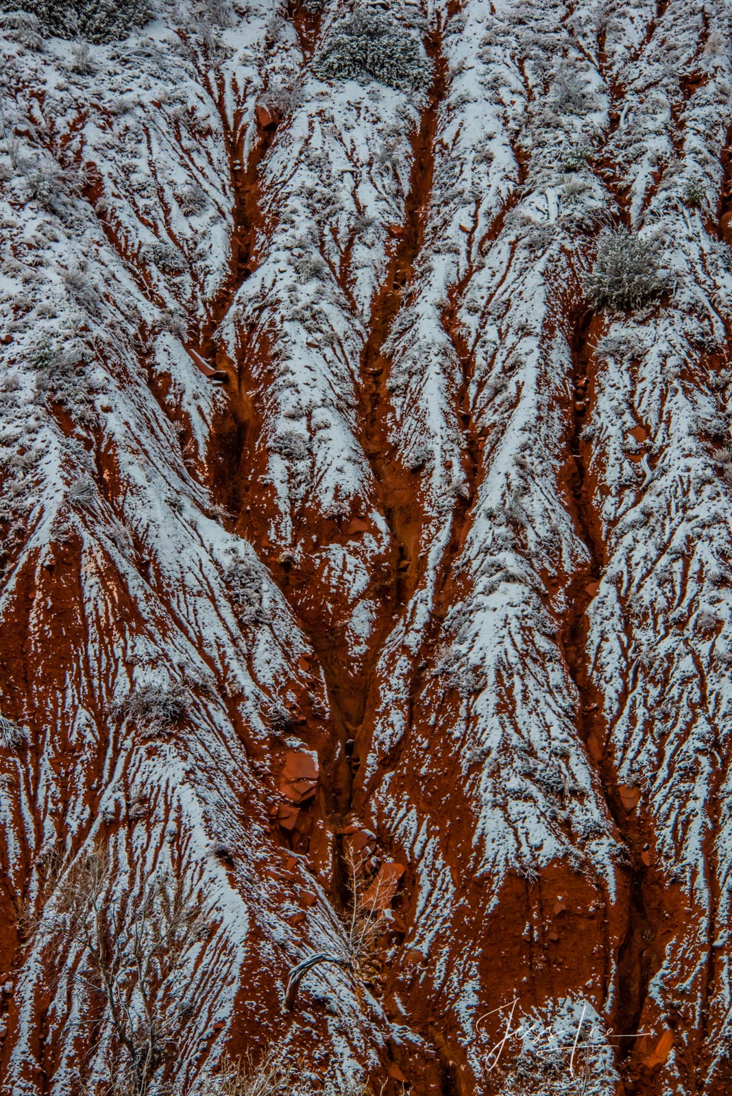 Zion National Park Red Rock and Snow photo print
